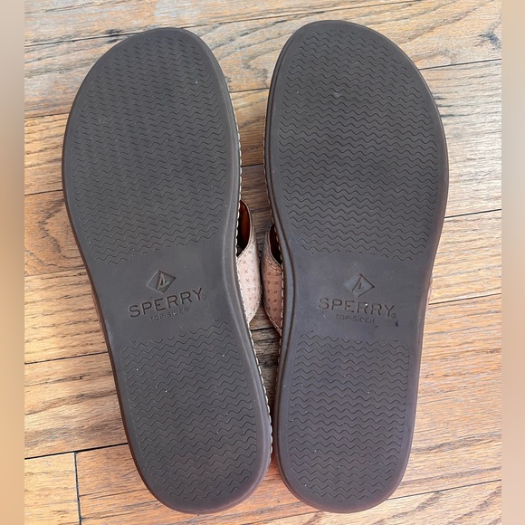 Womens Sperry boat sandals Flip flops tan leather size 7 plushwave - Picture 4 of 8